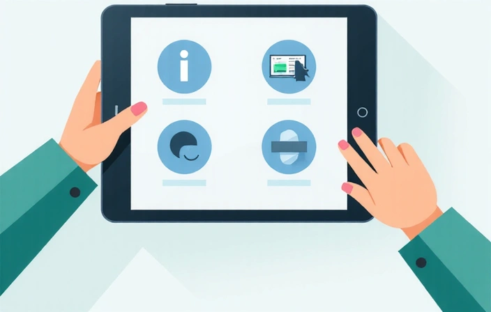 Illustrazione di una persona che gestisce le impostazioni della privacy su un dispositivo digitale